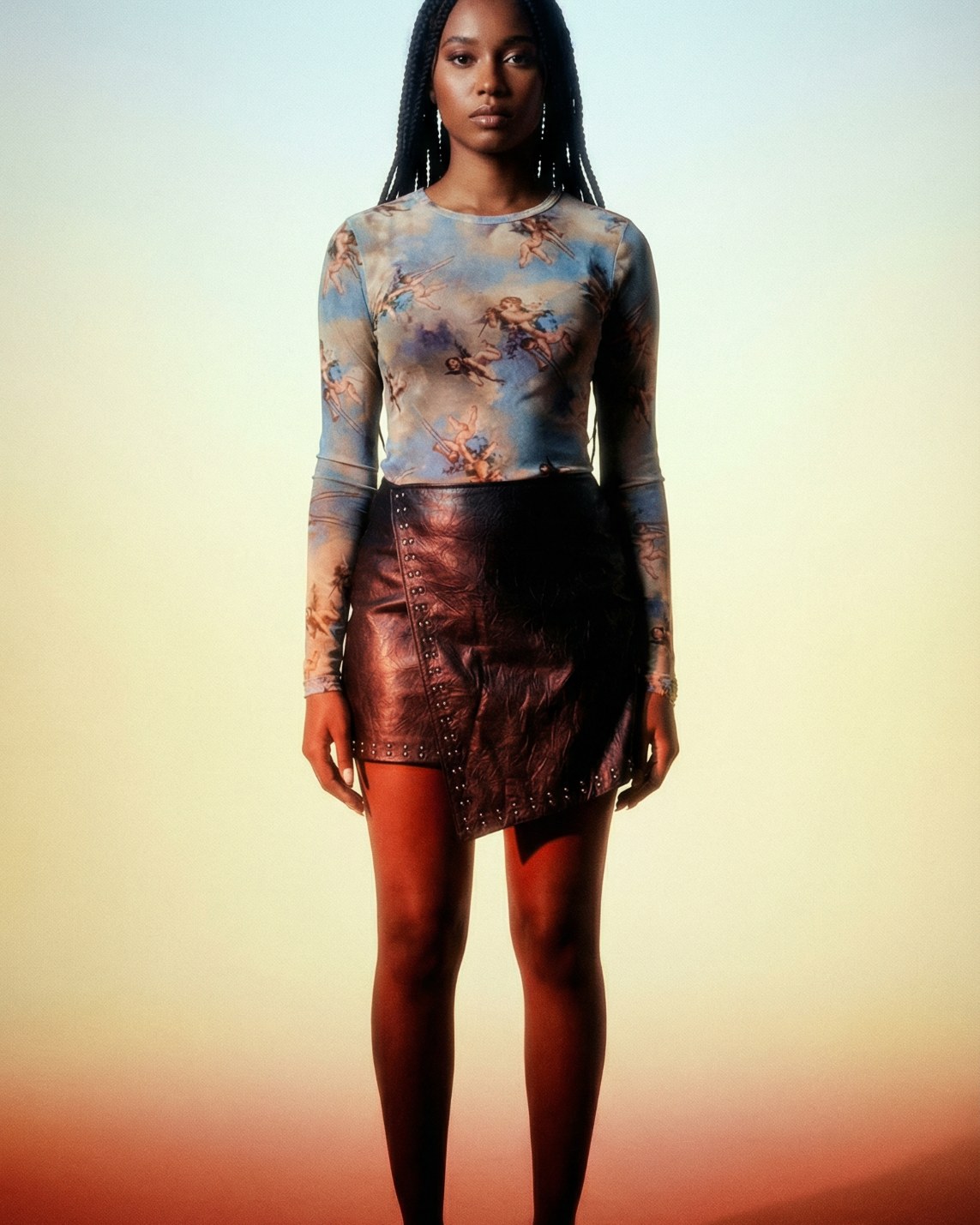 Joie studded leather skirt
